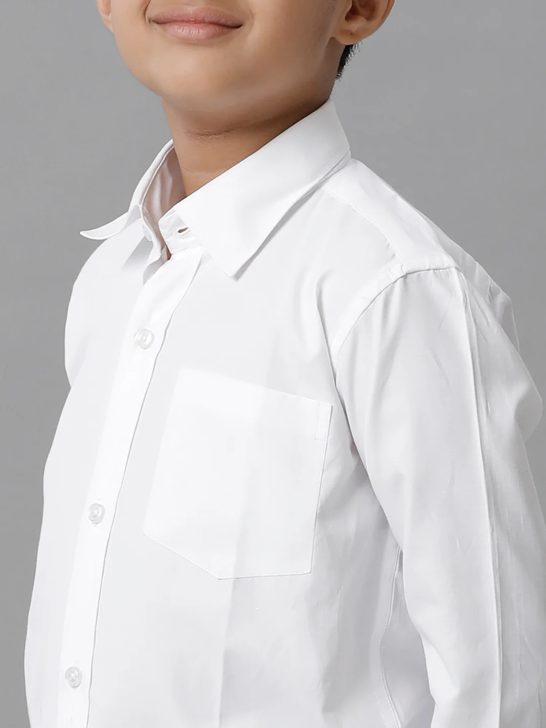 Boys White Full Sleeves Shirt With Dhoti Set - Image 5