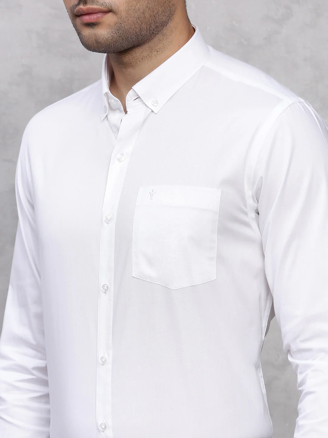 Classic Texture Weave Premium Cotton White Shirt - Oxford - Image 5