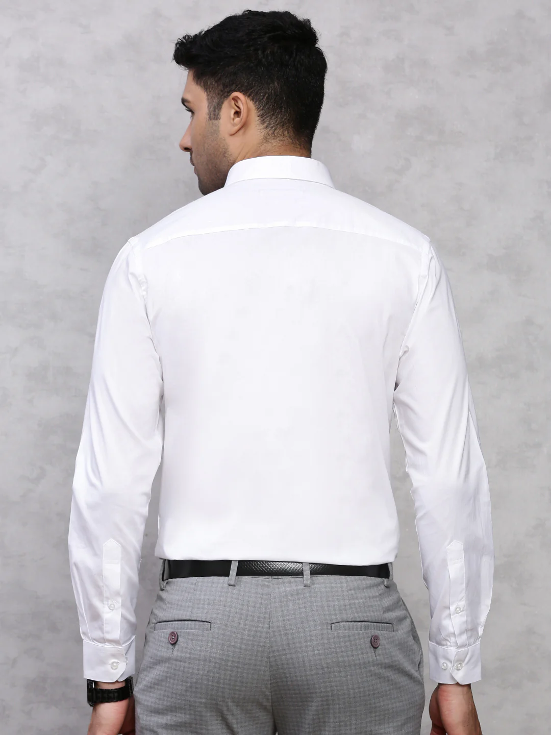 Classic Texture Weave Premium Cotton White Shirt - Oxford - Image 6