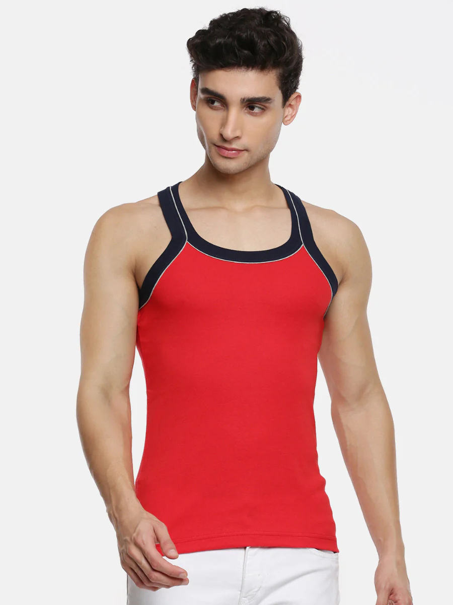 Combed Cotton Assorted Colour Gym Vest Archery RN 5001 (Pack of 2) - Image 3