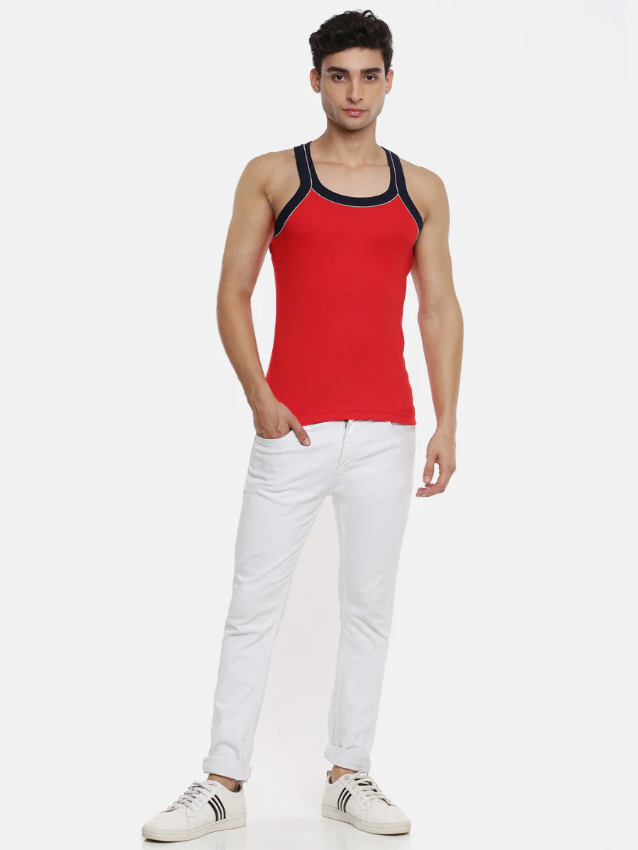 Combed Cotton Assorted Colour Gym Vest Archery RN 5001 (Pack of 2) - Image 8