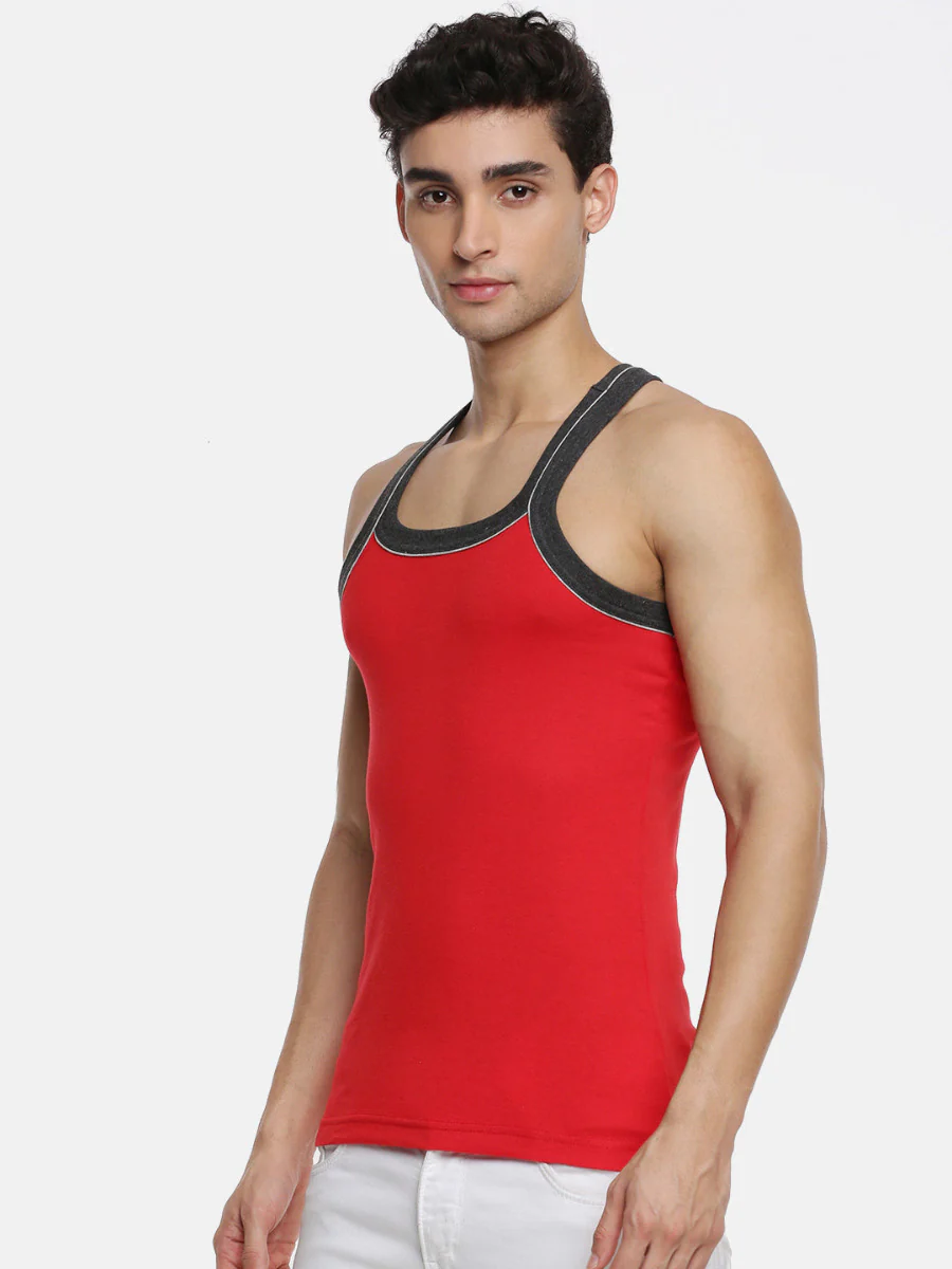 Combed Cotton Assorted Colour Gym Vest Archery RN 5002 (Pack of 2) - Image 2