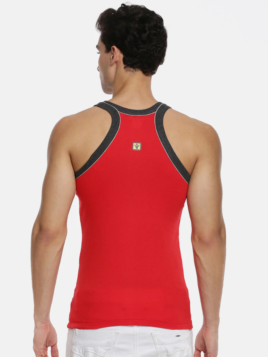 Combed Cotton Assorted Colour Gym Vest Archery RN 5002 (Pack of 2) - Image 3