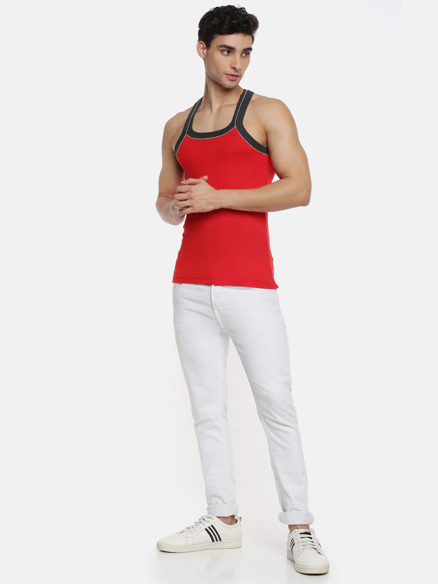 Combed Cotton Assorted Colour Gym Vest Archery RN 5002 (Pack of 2) - Image 5