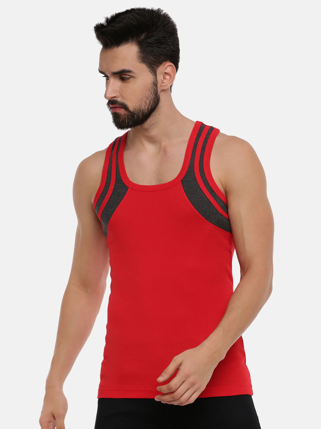 Combed Cotton Assorted Colour Gym Vest Archery RN 5004 (Pack of 2) - Image 2