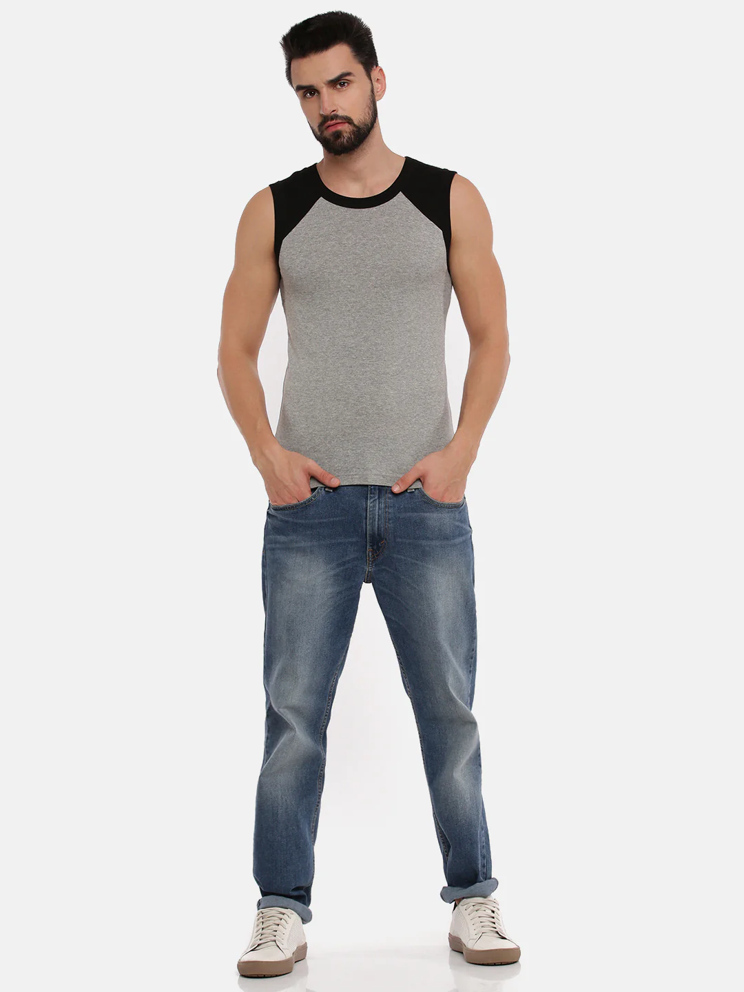 Combed Cotton Assorted Colour Gym Vest Archery RNBS 5005 (Pack of 2) - Image 2