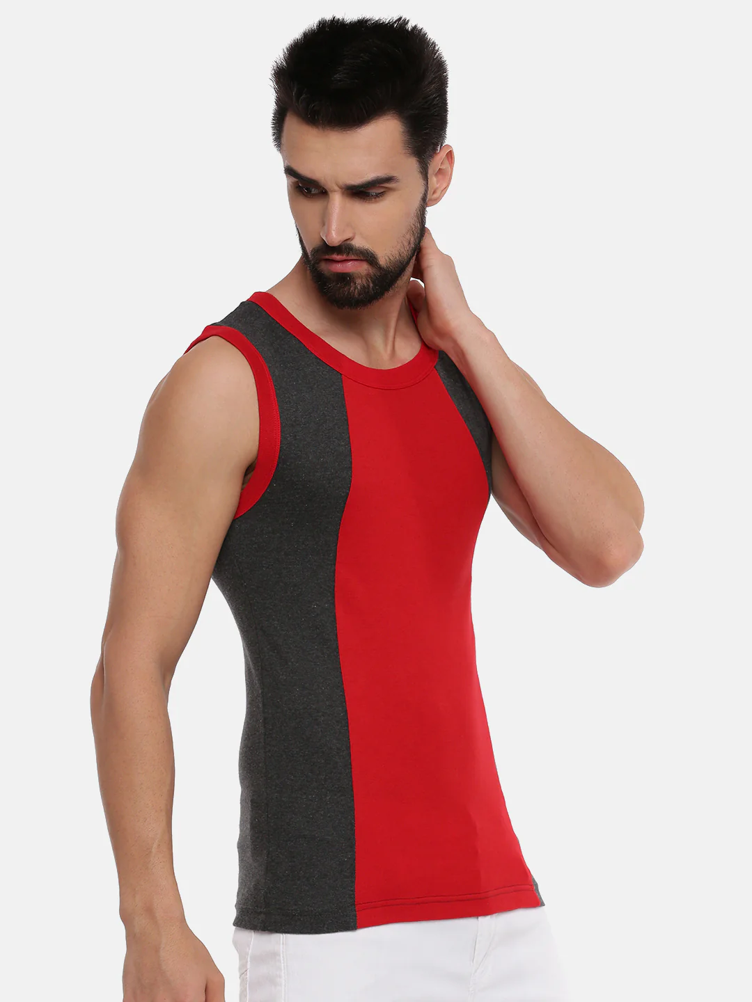Combed Cotton Assorted Colour Gym Vest Archery RNBS 5006 (Pack of 2) - Image 4