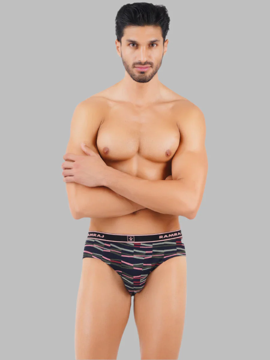 Combed Cotton Assorted Colour Printed Outer Elastic Brief Sparkle (Pack of 2)