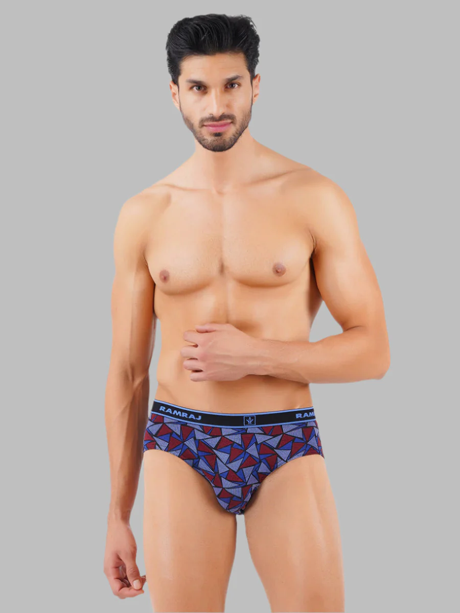 Combed Cotton Assorted Colour Printed Outer Elastic Brief Sparkle (Pack of 2) - Image 3