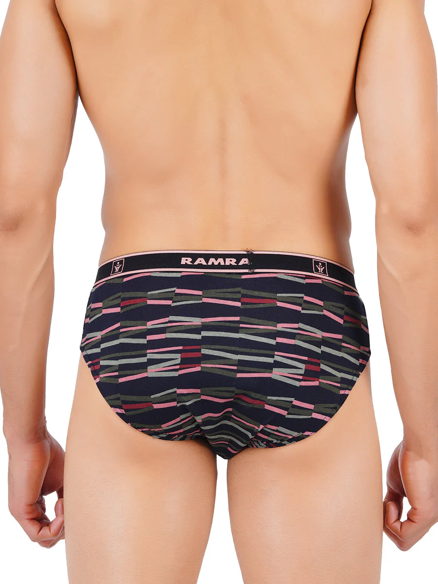 Combed Cotton Assorted Colour Printed Outer Elastic Brief Sparkle (Pack of 2) - Image 4