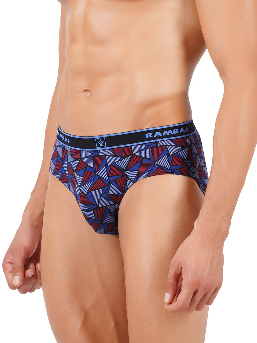 Combed Cotton Assorted Colour Printed Outer Elastic Brief Sparkle (Pack of 2) - Image 5