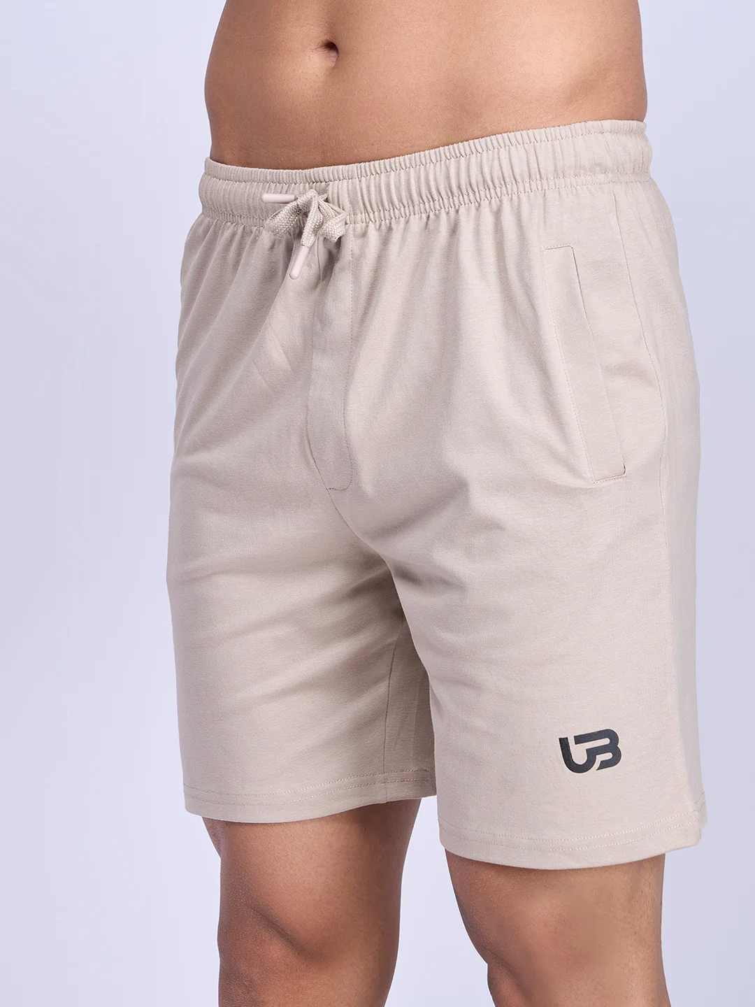 Combed Cotton Rich Agile Shorts Beige AGS6 - Image 2