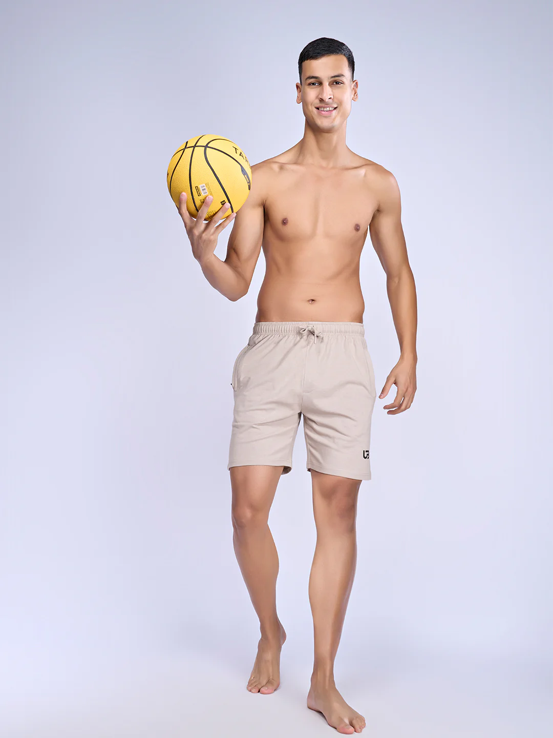 Combed Cotton Rich Agile Shorts Beige AGS6 - Image 3