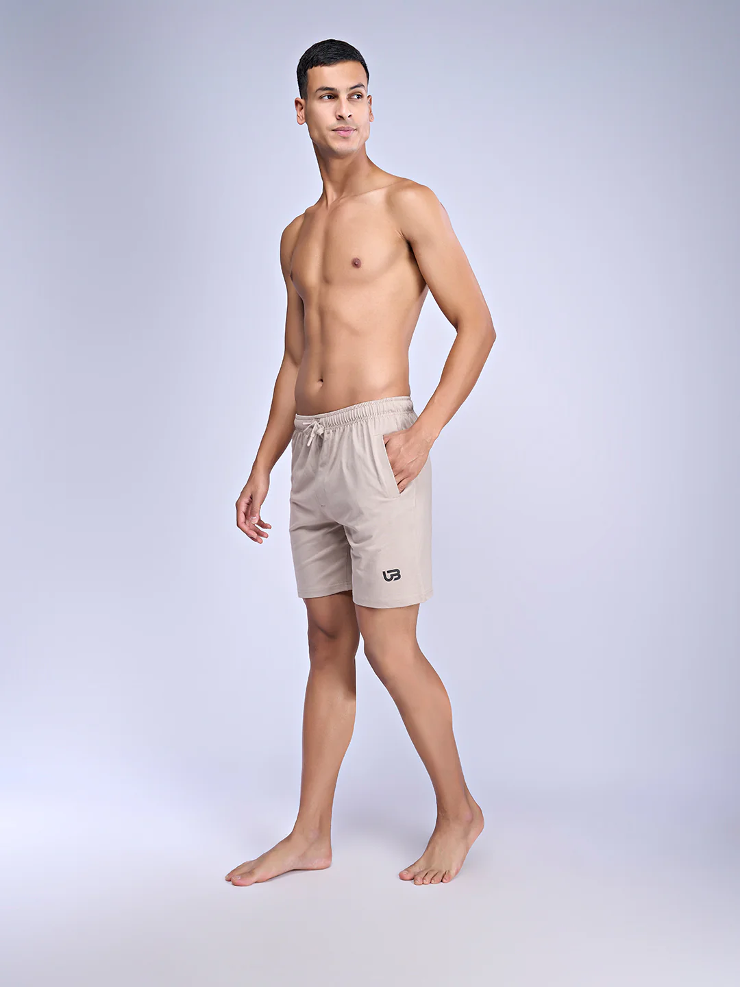 Combed Cotton Rich Agile Shorts Beige AGS6 - Image 5