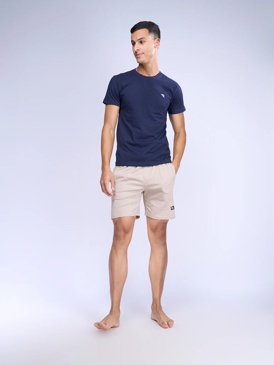 Combed Cotton Rich Agile Shorts Beige AGS6 - Image 6