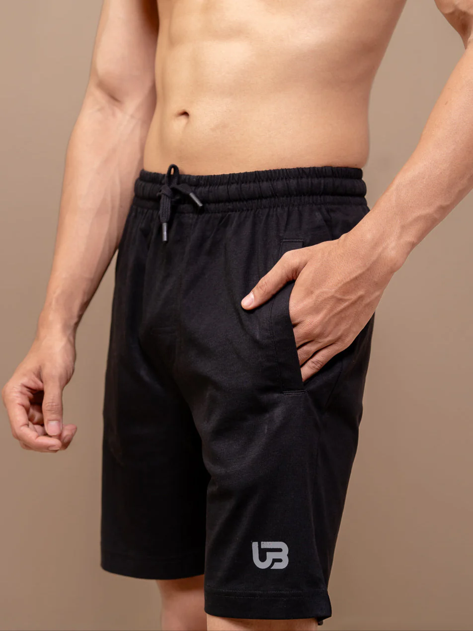 Combed Cotton Rich Agile Shorts Black AGS3