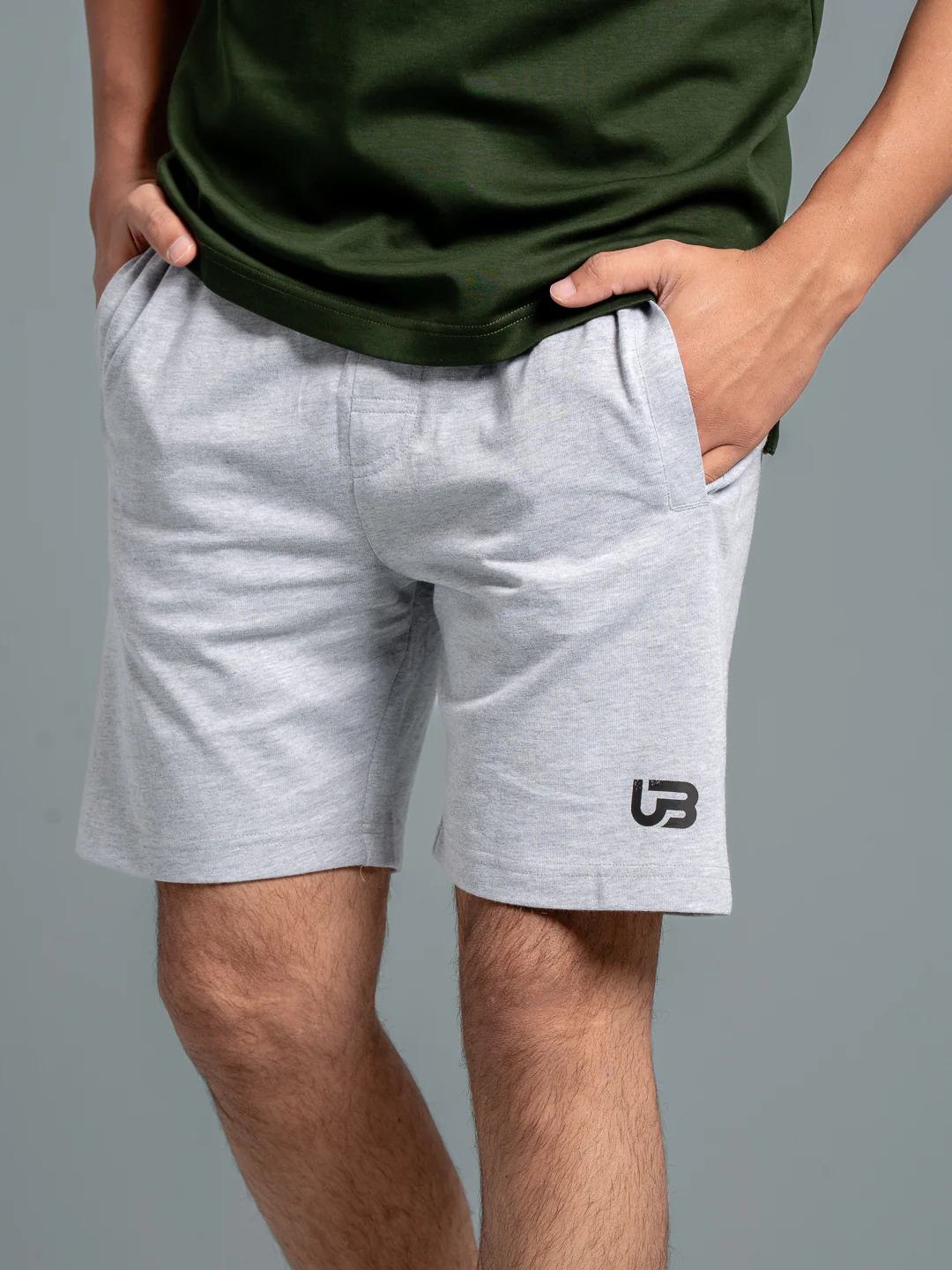 Combed Cotton Rich Agile Shorts Grey Melange AGS1