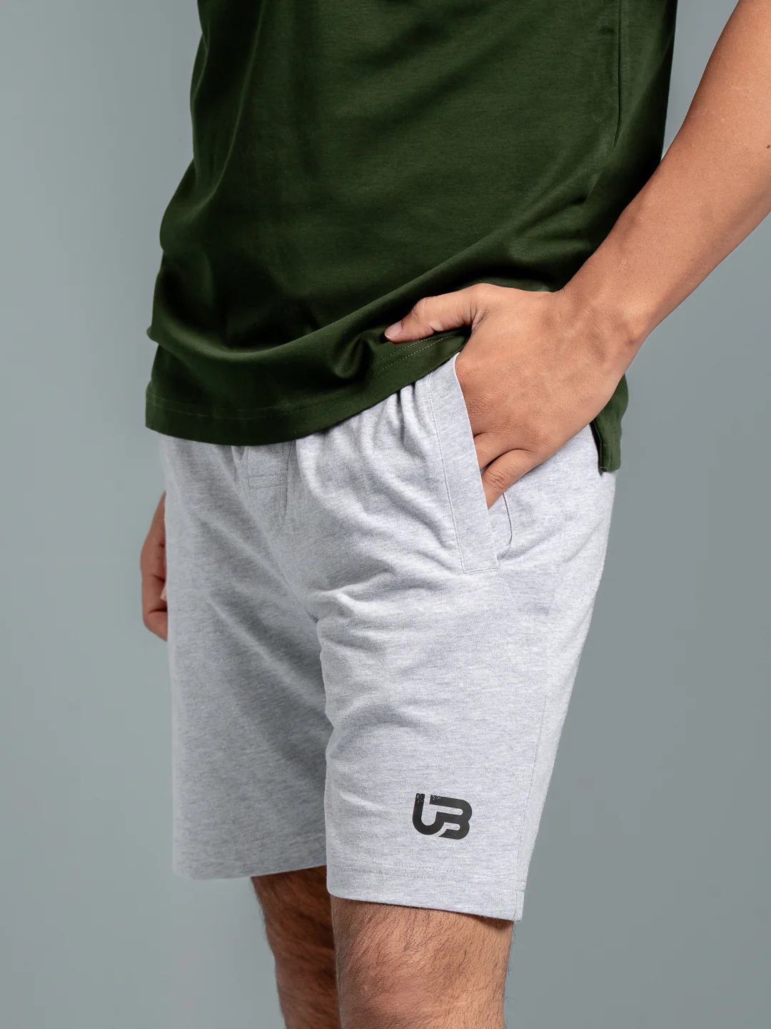 Combed Cotton Rich Agile Shorts Grey Melange AGS1 - Image 3
