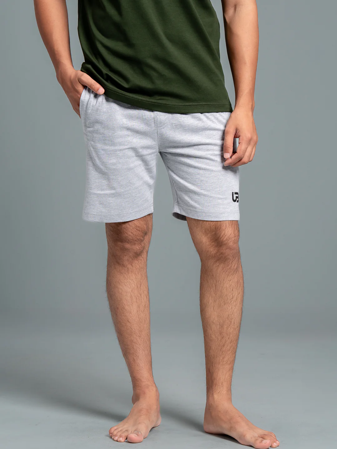 Combed Cotton Rich Agile Shorts Grey Melange AGS1 - Image 4