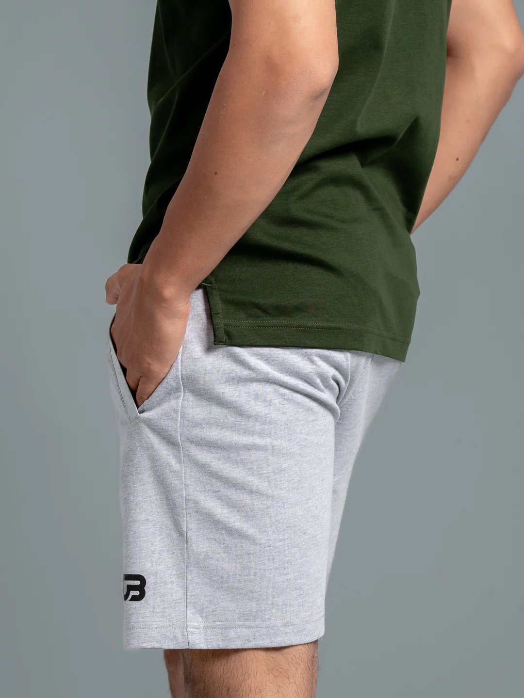 Combed Cotton Rich Agile Shorts Grey Melange AGS1 - Image 5