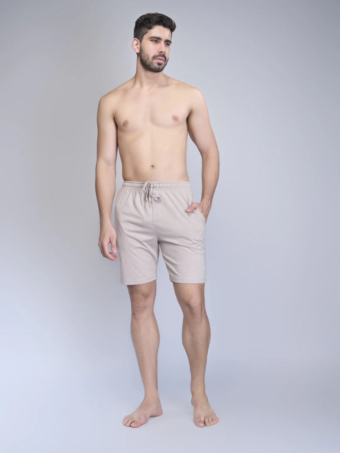 Combed Cotton Rich Expert Shorts Beige ES6 - Image 6