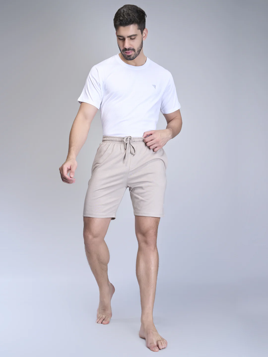 Combed Cotton Rich Expert Shorts Beige ES6 - Image 7