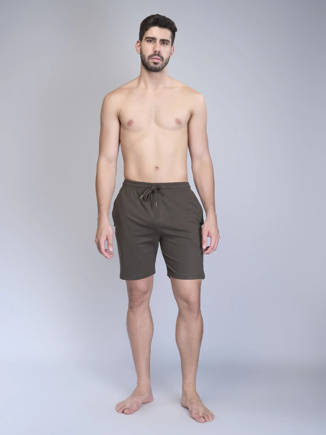Combed Cotton Rich Expert Shorts Olive Green ES7 - Image 2