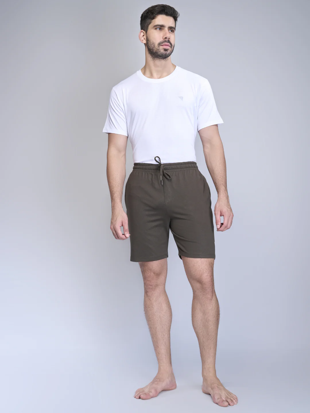 Combed Cotton Rich Expert Shorts Olive Green ES7 - Image 4