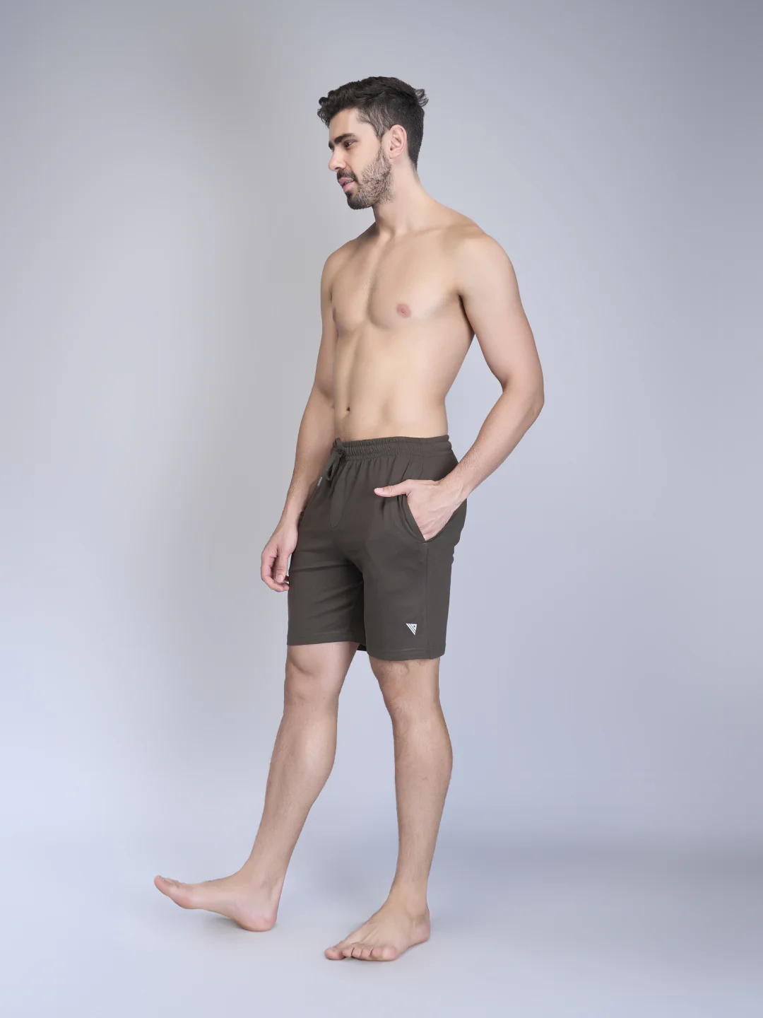 Combed Cotton Rich Expert Shorts Olive Green ES7 - Image 5