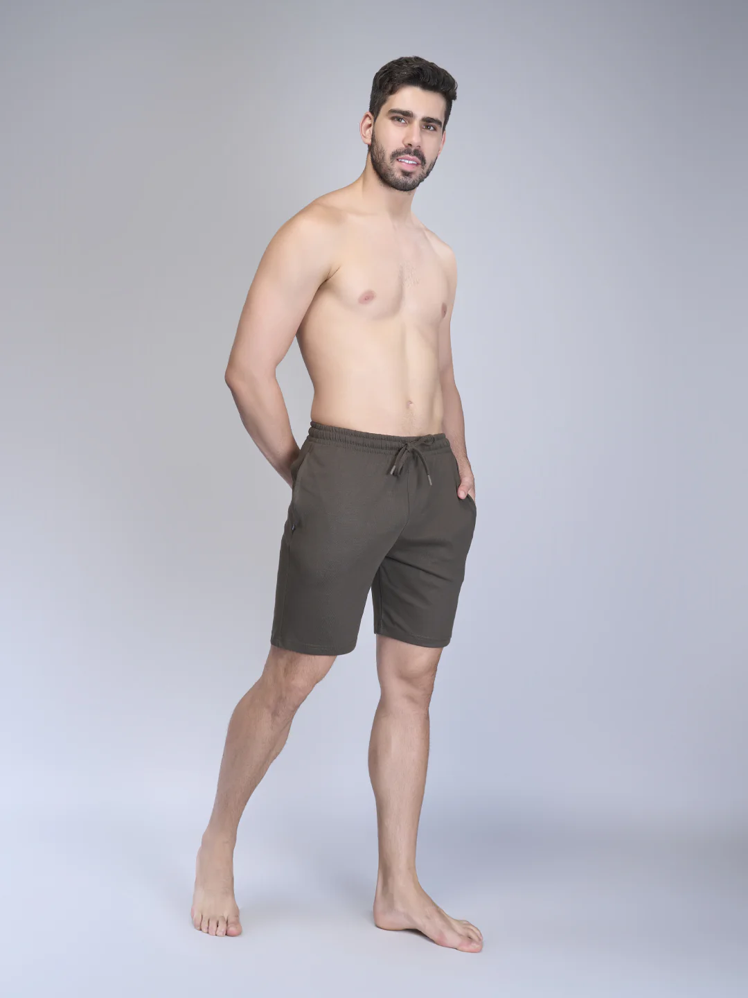 Combed Cotton Rich Expert Shorts Olive Green ES7 - Image 6