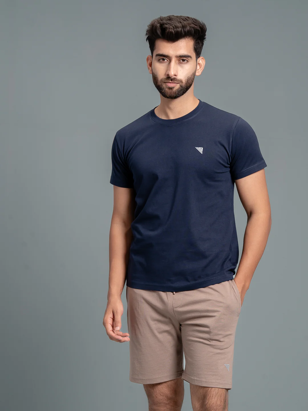 Combed Cotton Rich Expert Shorts Taupe Brown ES9 - Image 2