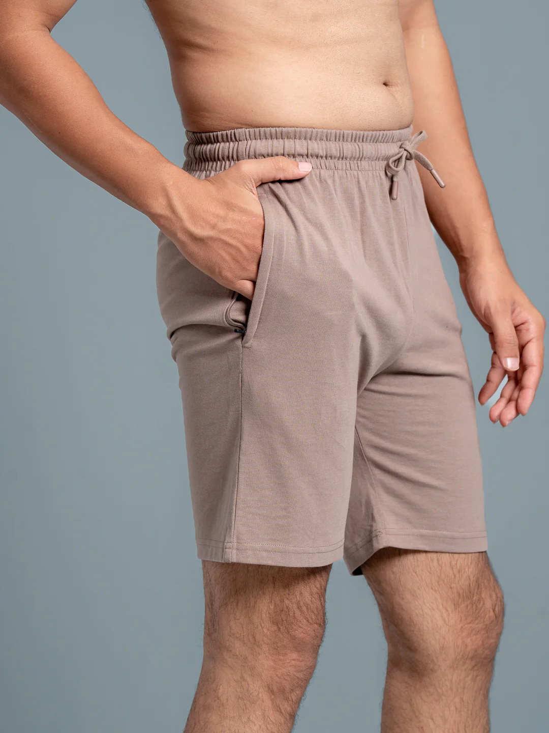 Combed Cotton Rich Expert Shorts Taupe Brown ES9 - Image 5