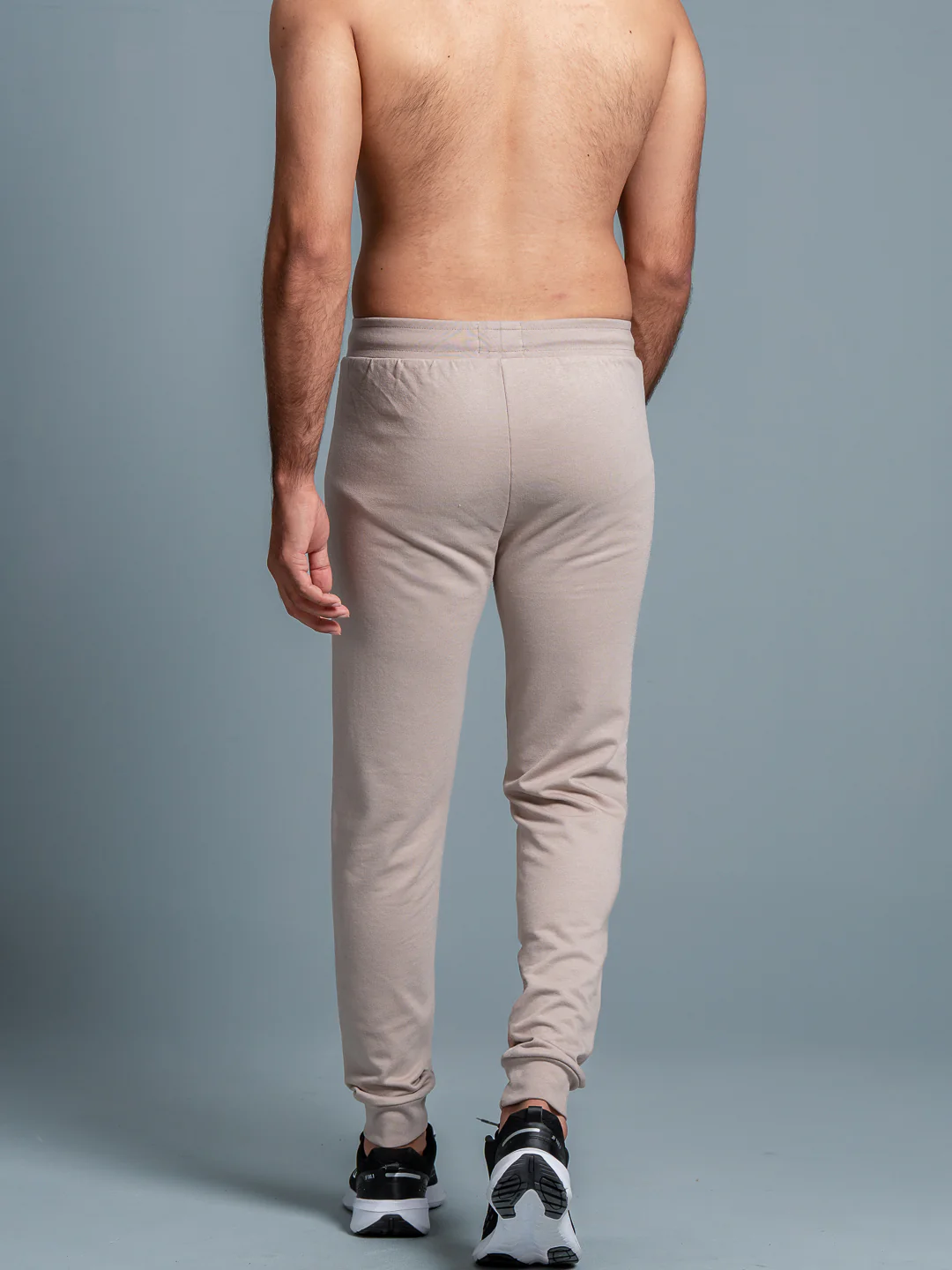 Combed Cotton Rich Jogger with Side Pockets Beige EJ7 - Image 4
