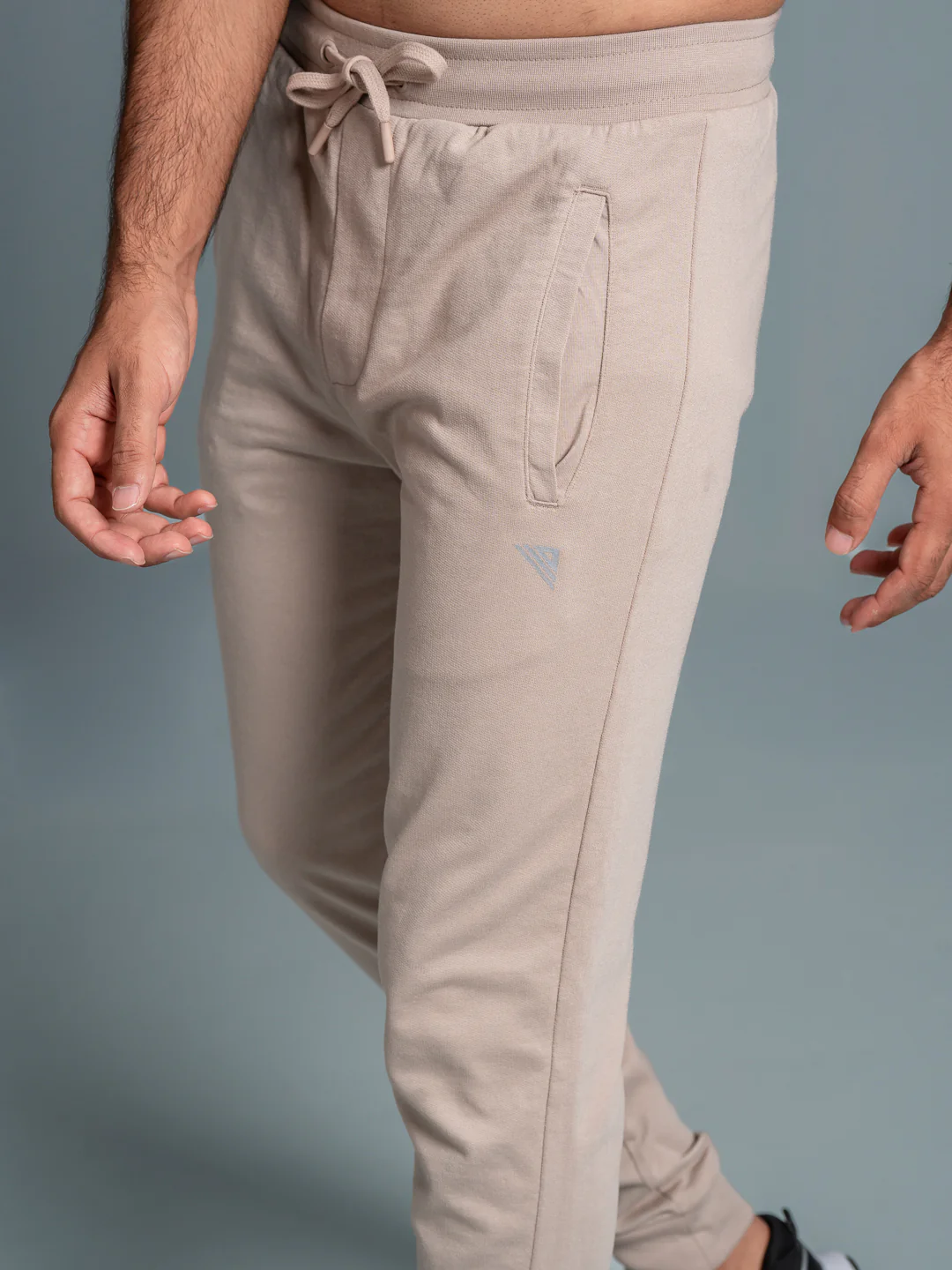 Combed Cotton Rich Jogger with Side Pockets Beige EJ7 - Image 7