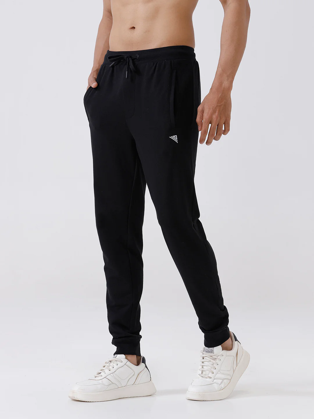 Combed Cotton Rich Jogger with Side Pockets Black EJ3 - Image 4