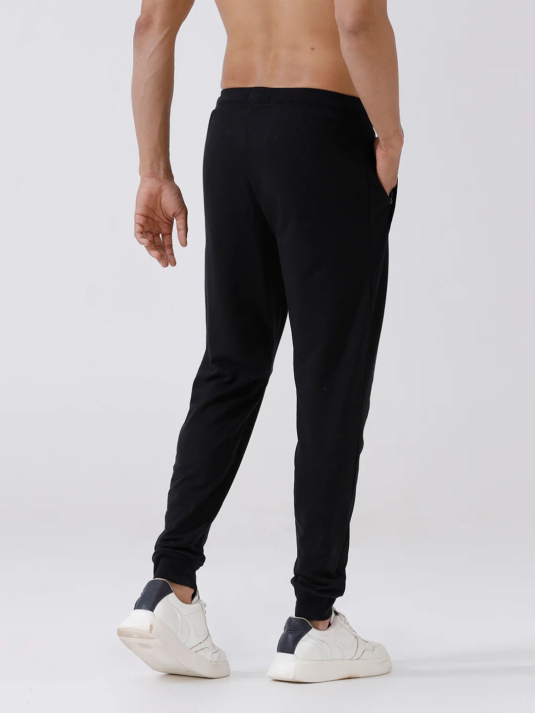 Combed Cotton Rich Jogger with Side Pockets Black EJ3 - Image 7