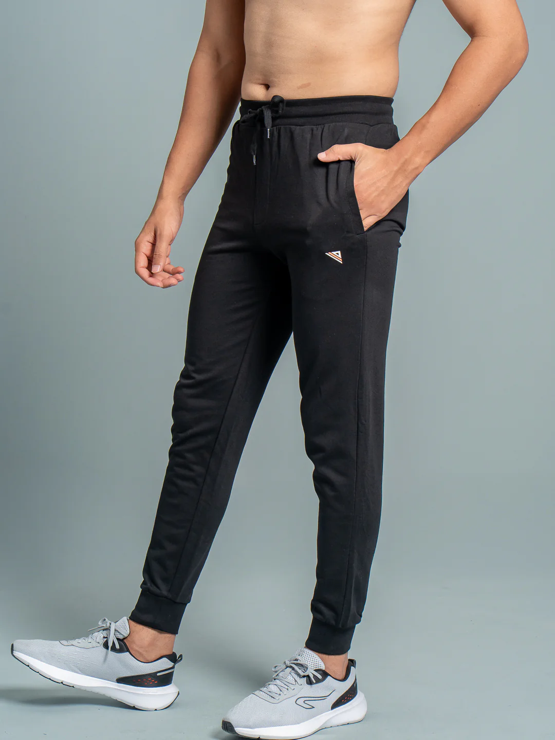 Combed Cotton Rich Jogger with Side Pockets Black JP3