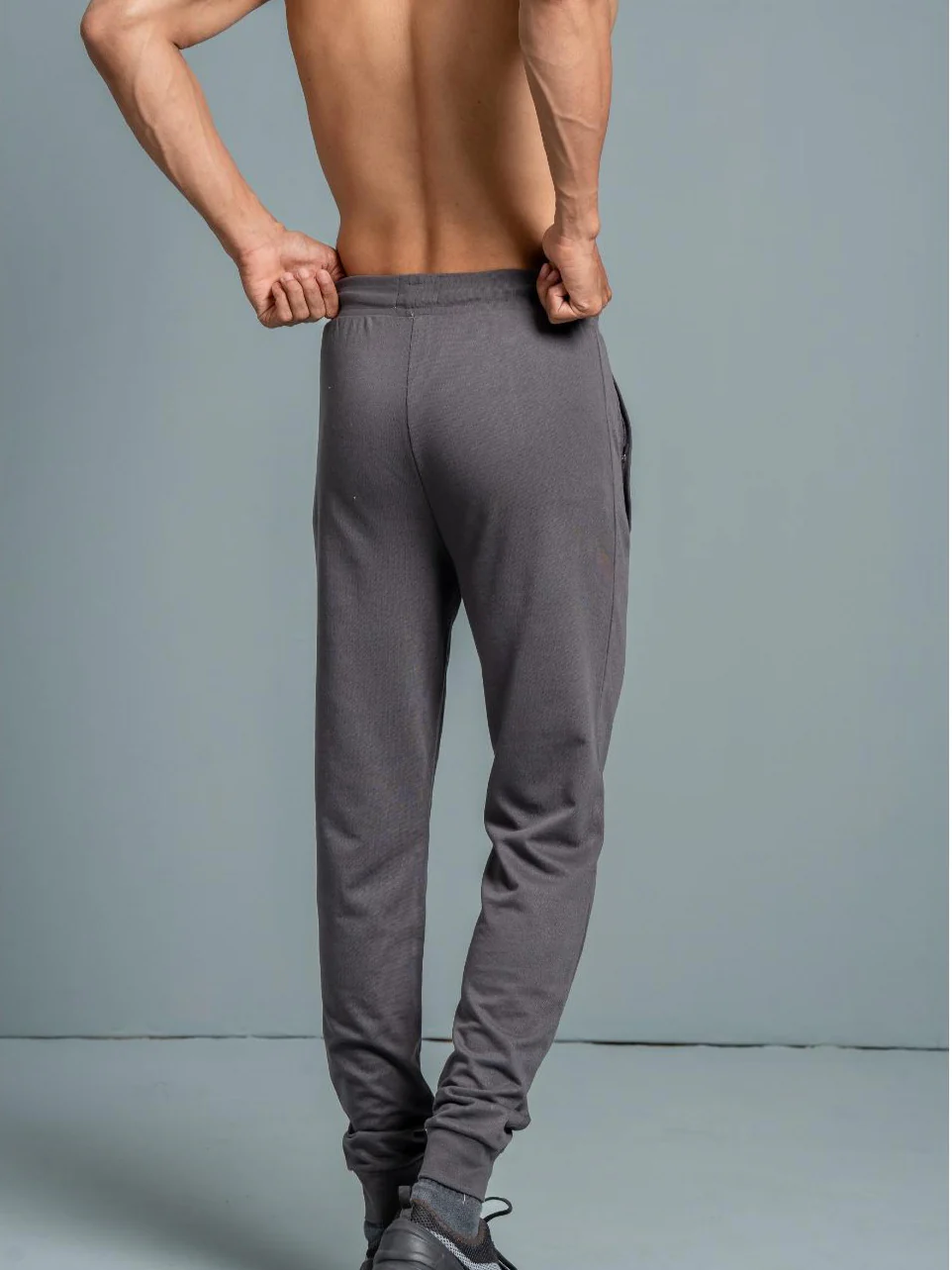 Combed Cotton Rich Jogger with Side Pockets Dark Grey EJ2 - Image 4