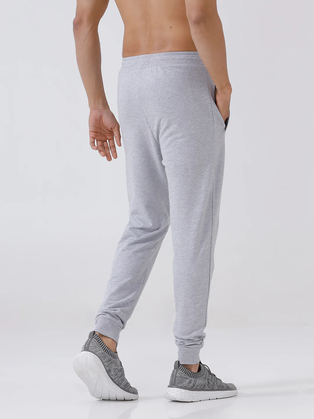 Combed Cotton Rich Jogger with Side Pockets Grey Melange EJ1 - Image 6