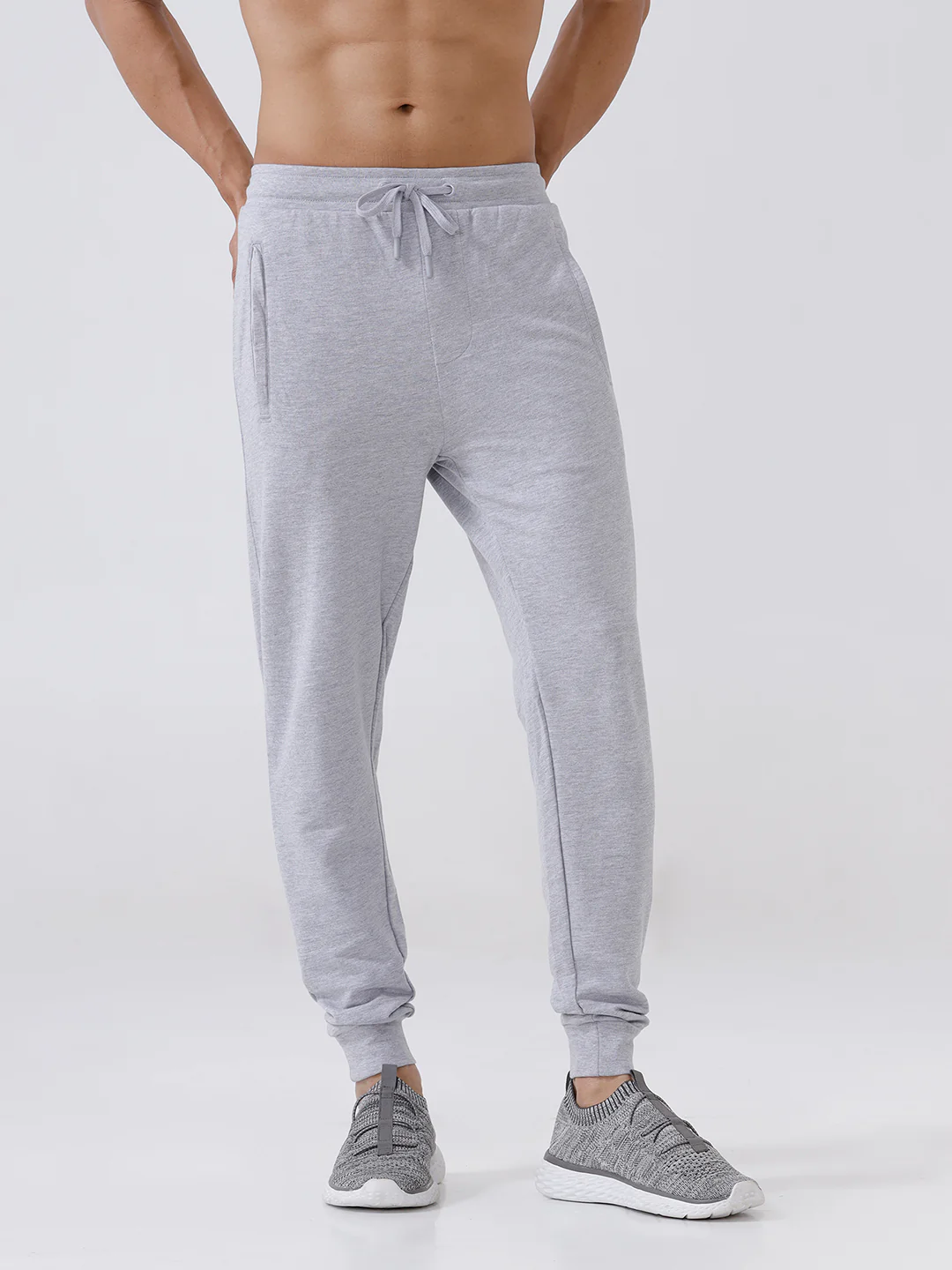 Combed Cotton Rich Jogger with Side Pockets Grey Melange EJ1 - Image 7