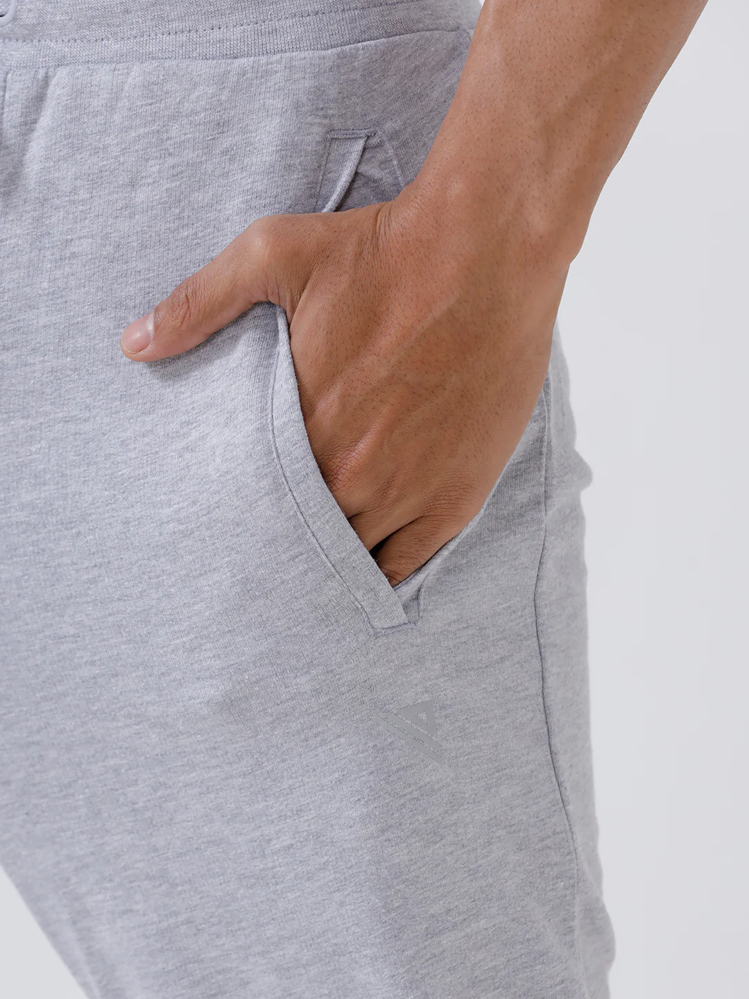 Combed Cotton Rich Jogger with Side Pockets Grey Melange EJ1 - Image 8