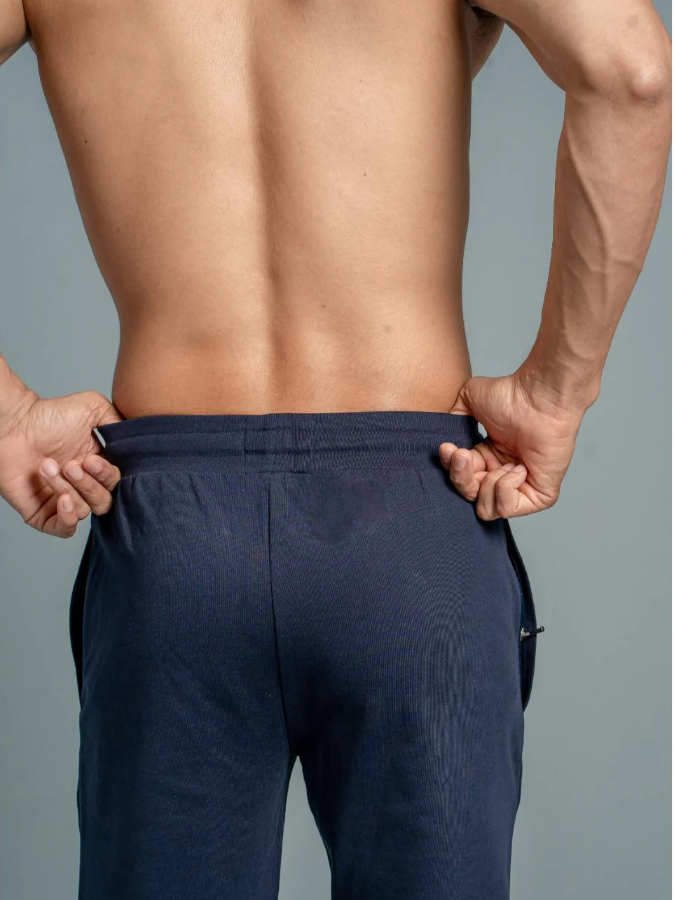 Combed Cotton Rich Jogger with Side Pockets Navy EJ4 - Image 3