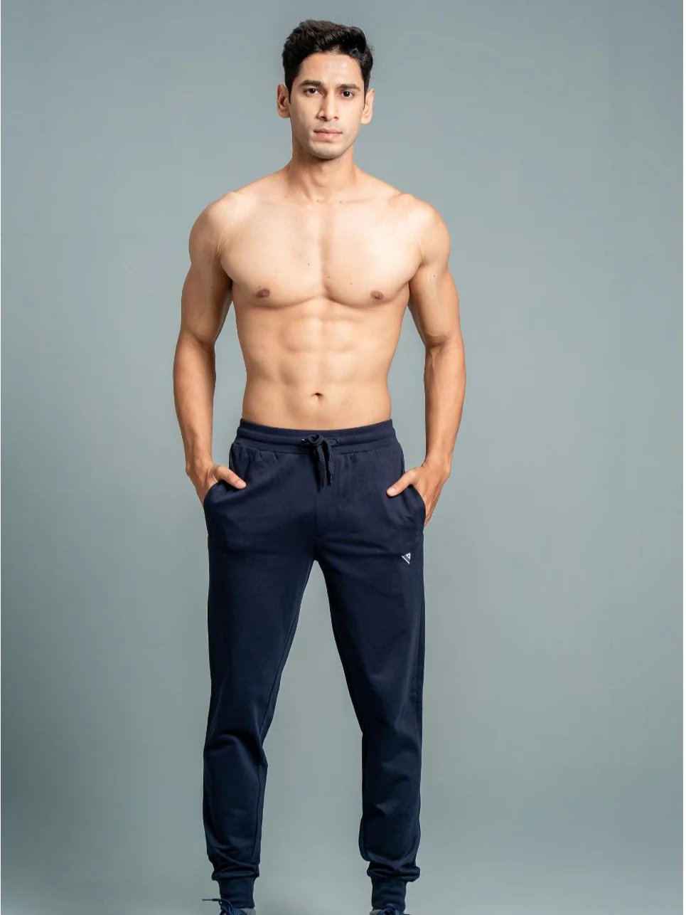 Combed Cotton Rich Jogger with Side Pockets Navy EJ4 - Image 4