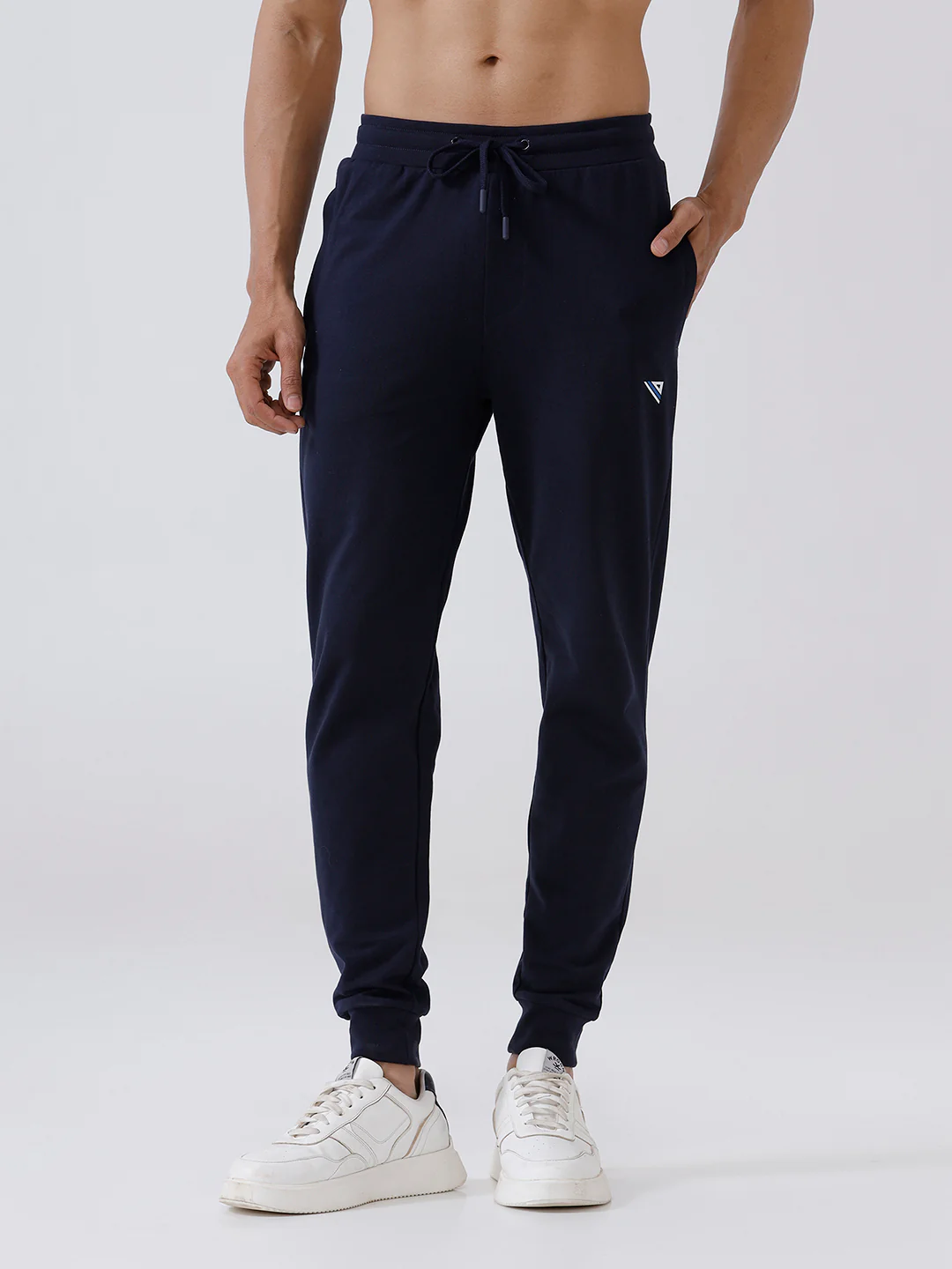 Combed Cotton Rich Jogger with Side Pockets Navy JP4 - Image 3