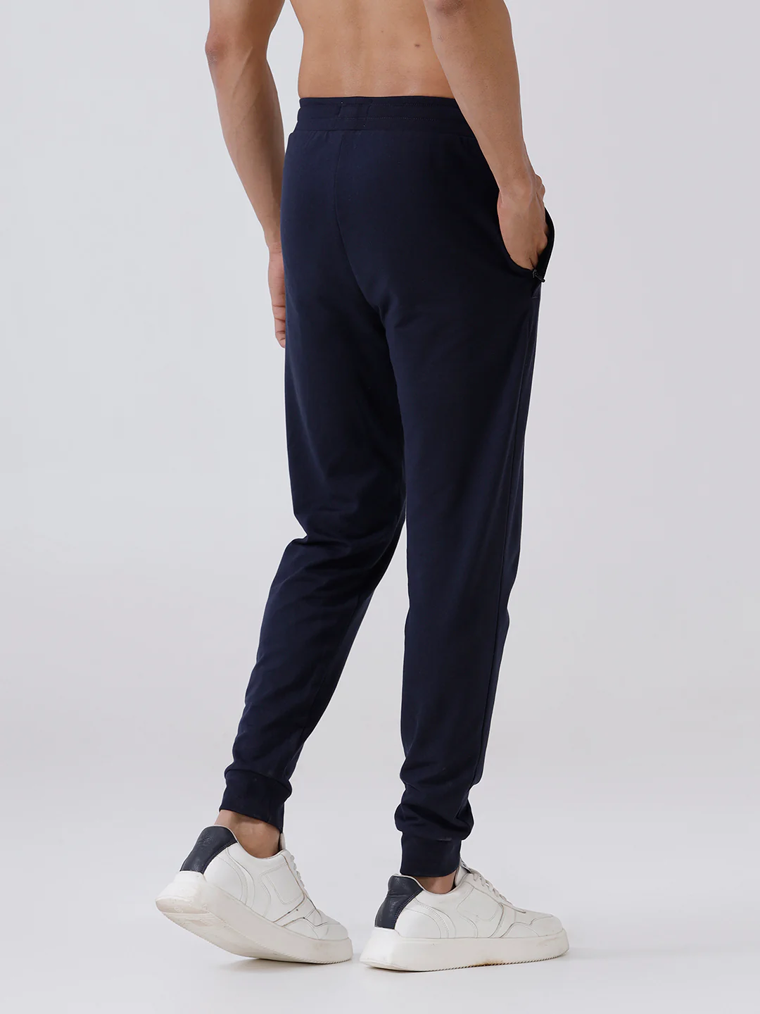 Combed Cotton Rich Jogger with Side Pockets Navy JP4 - Image 5