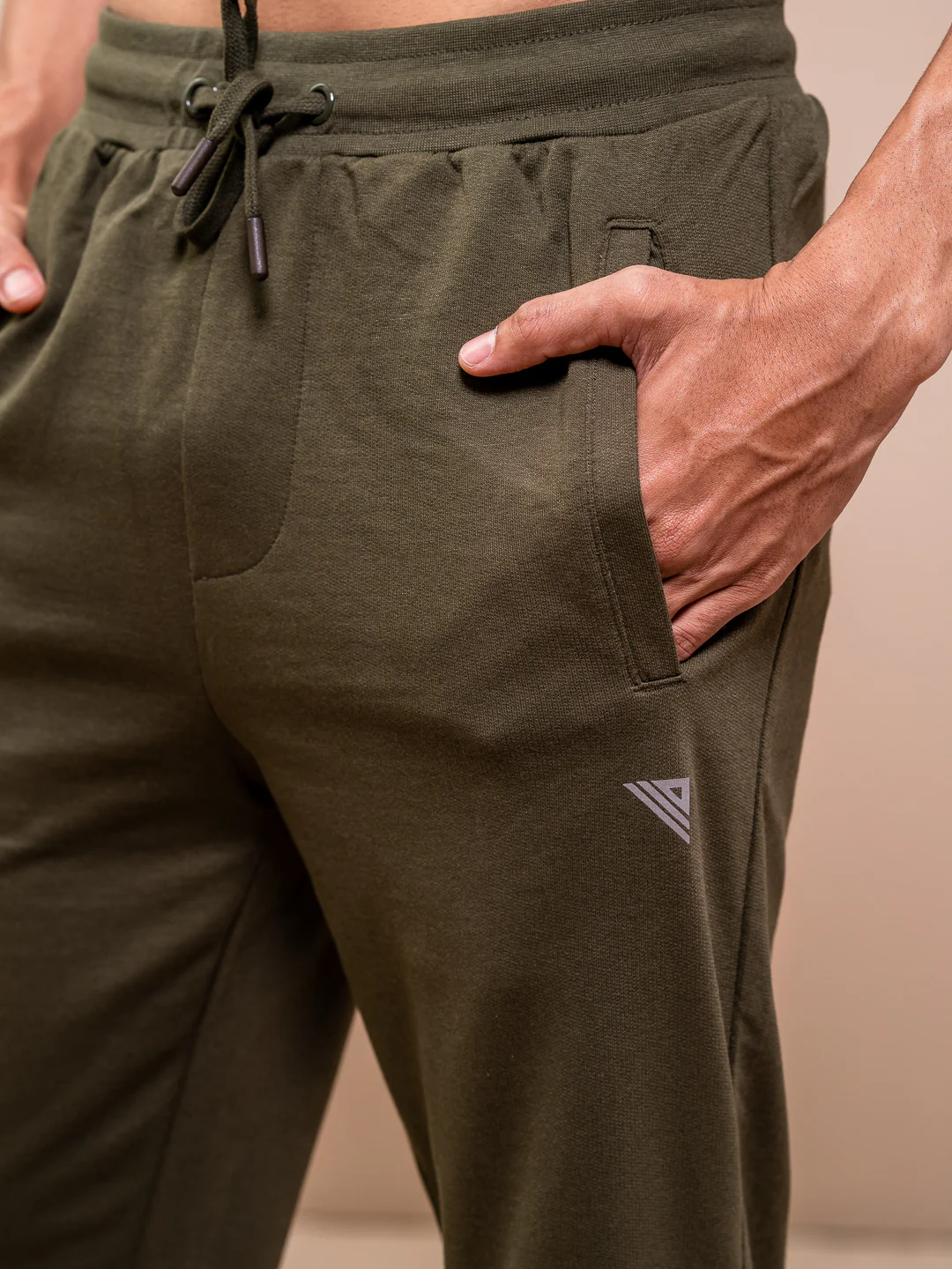 Combed Cotton Rich Jogger with Side Pockets Olive Green EJ6 - Image 2
