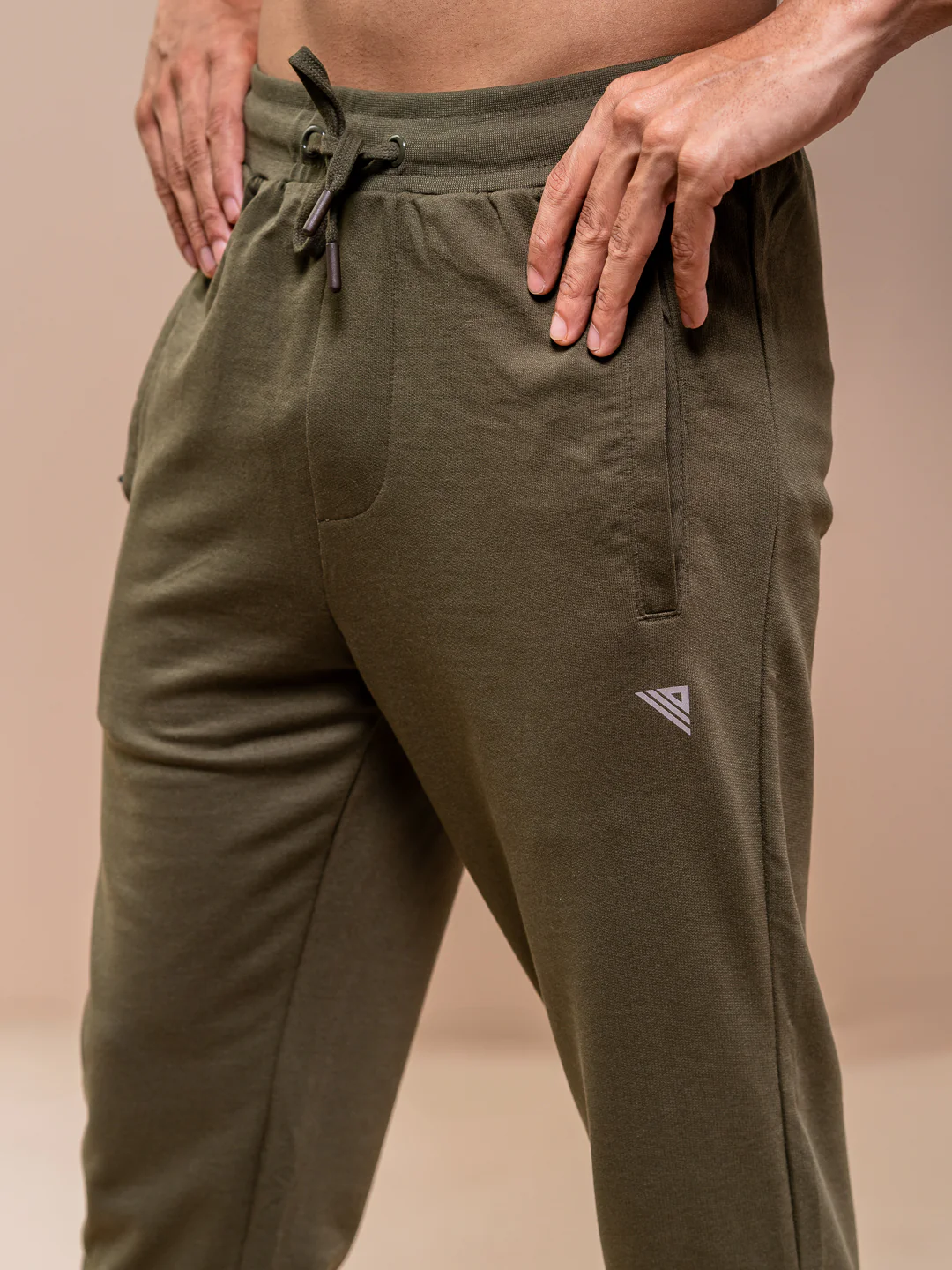 Combed Cotton Rich Jogger with Side Pockets Olive Green EJ6 - Image 3