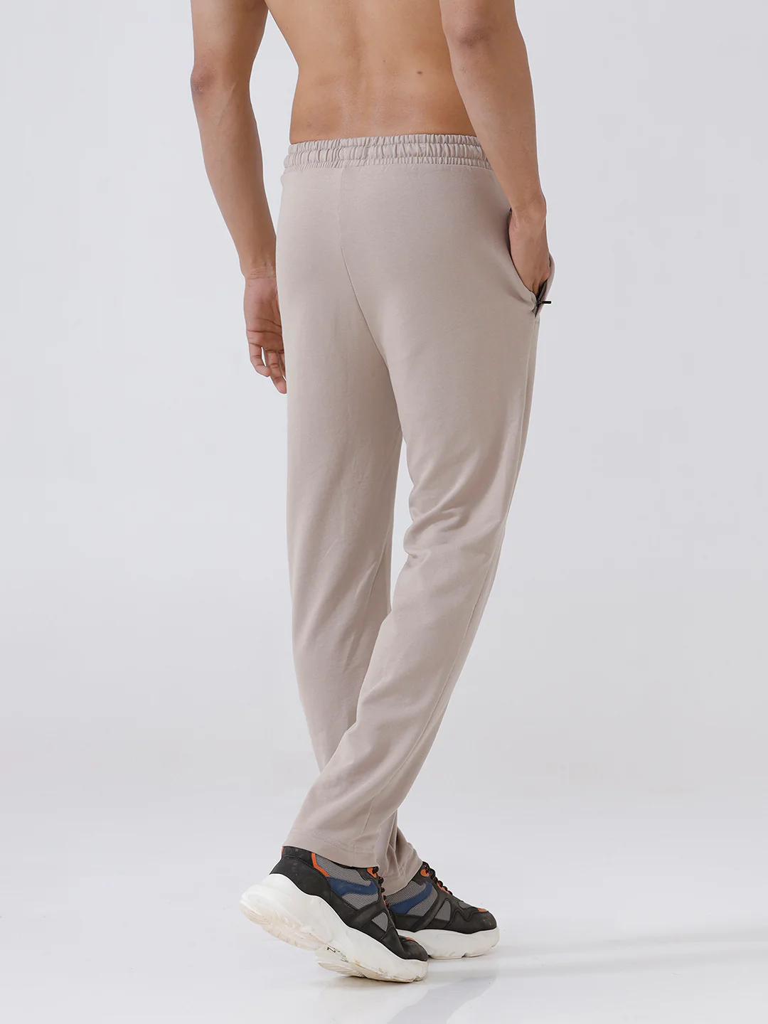 Combed Cotton Rich Track Pant with Side Pockets Beige ETT6 - Image 4