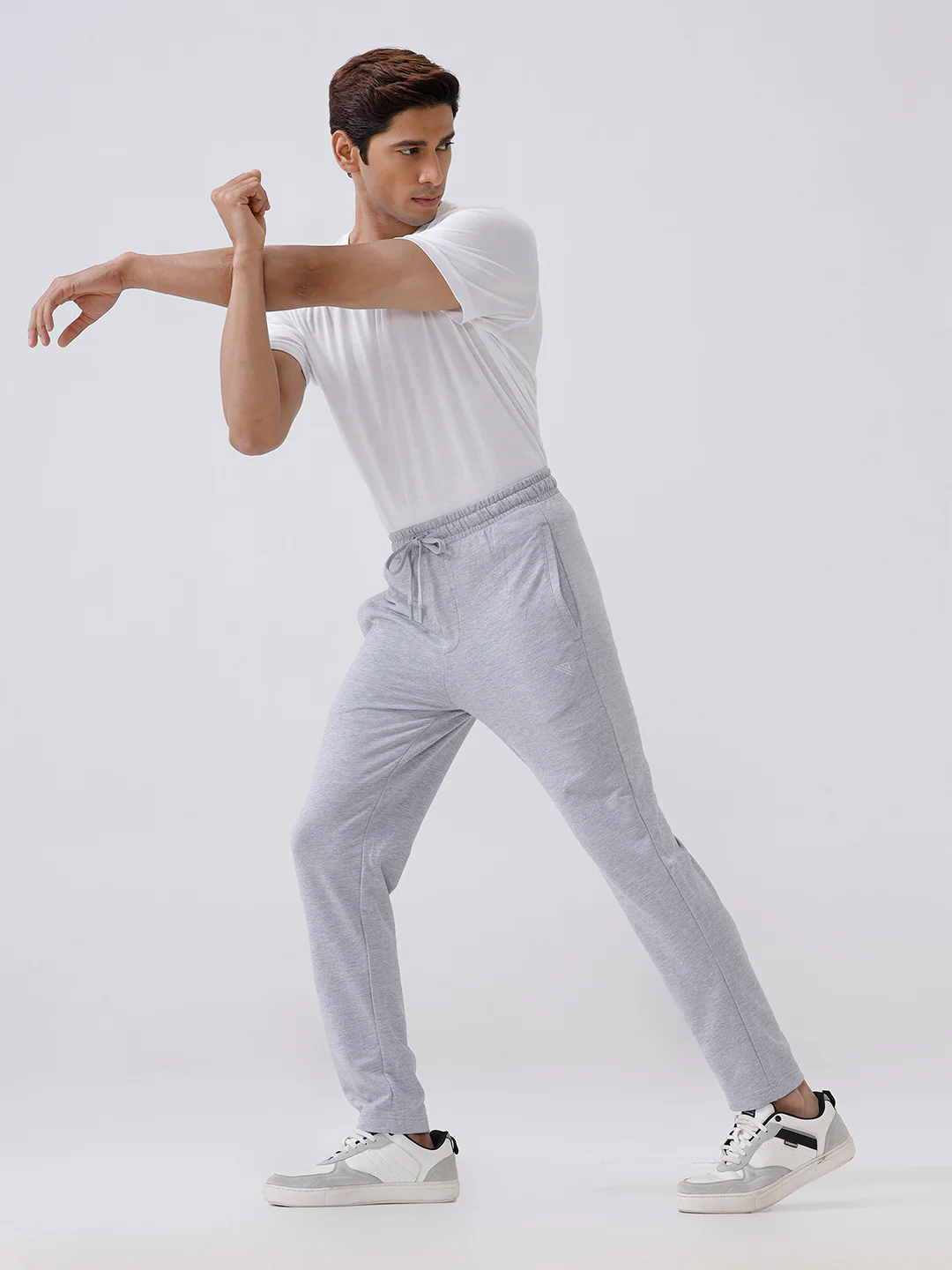 Combed Cotton Rich Track Pant with Side Pockets Grey Melange ETT3 - Image 2