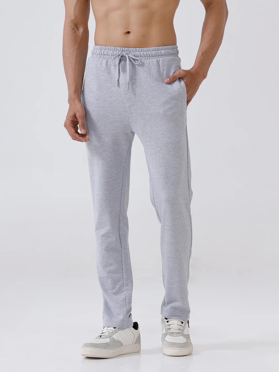 Combed Cotton Rich Track Pant with Side Pockets Grey Melange ETT3 - Image 3